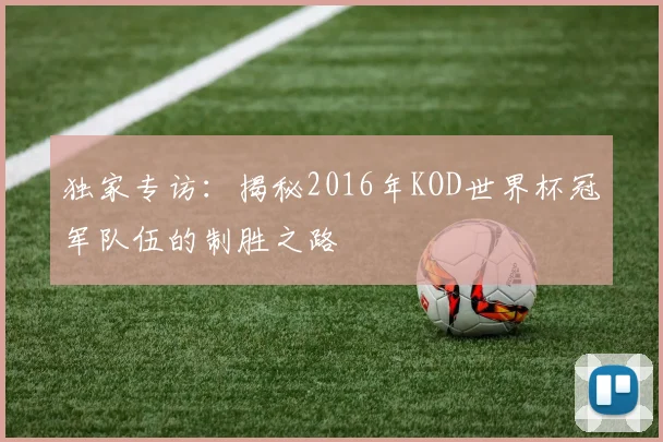 独家专访:揭秘2016年KOD世界杯冠军队伍的制胜之路